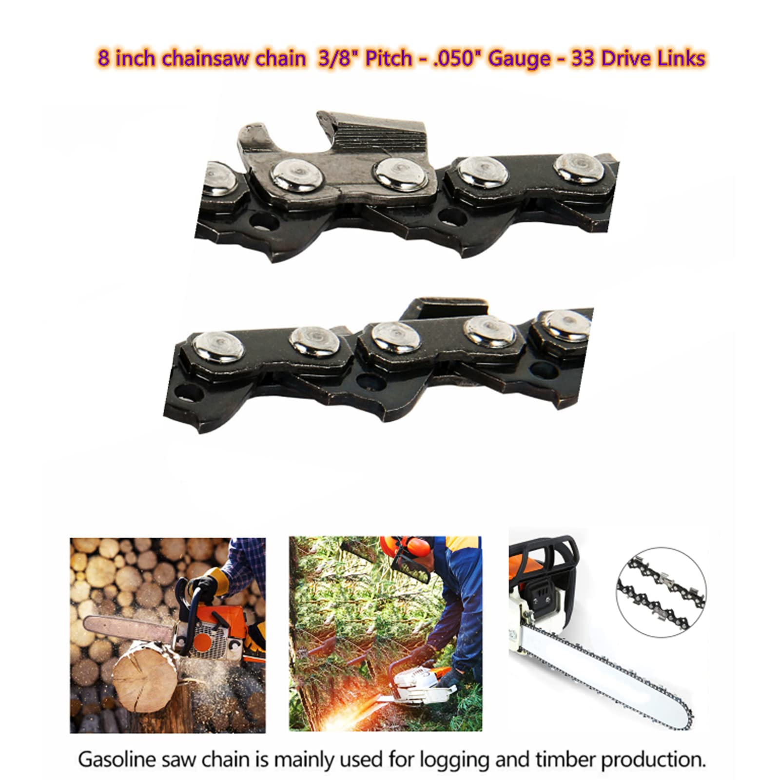 3号とりじん Amazon.co.jp: 3パック 8インチ ソーチェーン 3/8インチ ピッチ